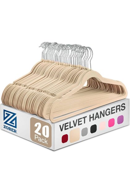 Non-Slip Velvet Hangers – Ultra Thin Space-Saving Suit and Clothes Hangers with 360° Swivel