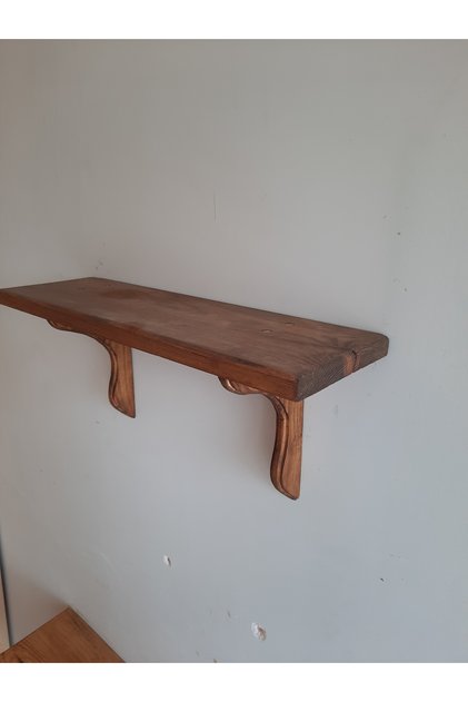 Ahşap Duvar Rafı Ceviz rengi 70*20