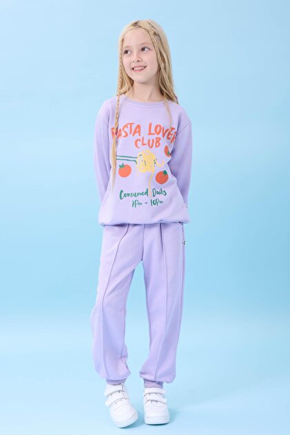 Girl's Cake Printed Seasonal Top and Bottom Set Lilac
