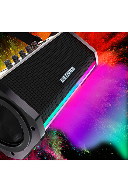 Lenyes S863 RGB Led Işıklı Mikrofonlu TWS Bluetooth Speaker