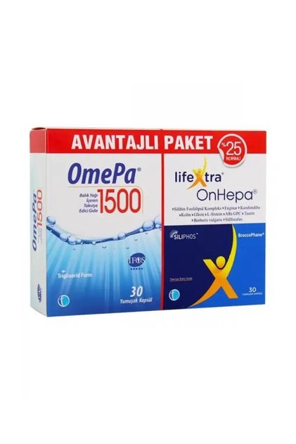 Omepa 1500 30 Capsules + Lifextra Onhepa 30 Capsules - Advantageous Package