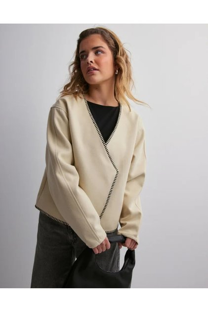 Geacă tricotată crem Lenna
