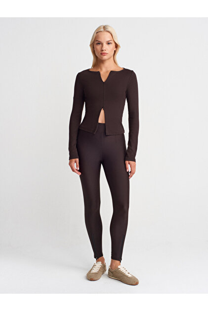 7934 Zipper Detailed Leggings