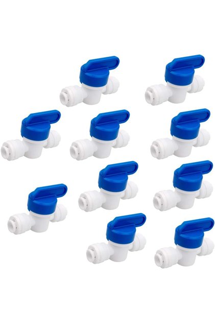 10pcs 1/4 inch OD Tubing&Hose&Pipe Use Inline Shut Off Ball Valve Plastic Quick Connect Fittings ...