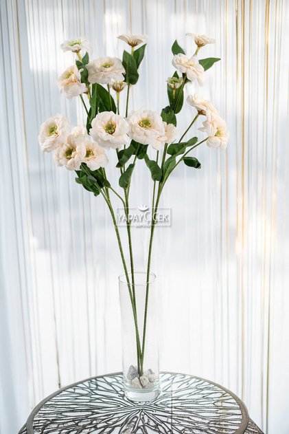 Yapay Çiçek 6lı Taçlı Kır Çiçeği 75 cm Krem