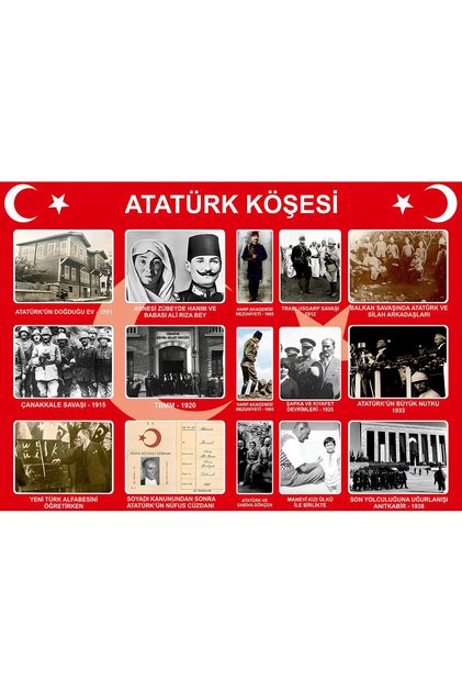 Ataturk Corner Ataturk's Life 50 X 70 (Vinyl Canvas) Digital Print