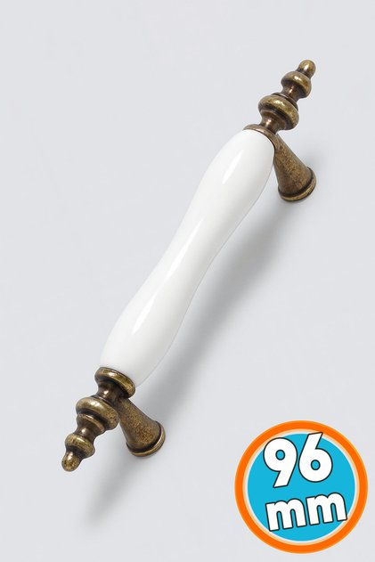 Furniture Kitchen Drawer Cabinet Handle Knob Pulls Real Porcelain Distressed Antique Yellow 96 mm