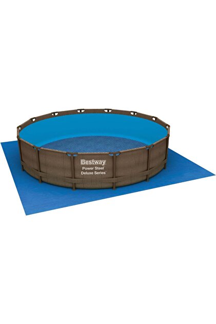 Folie de protecție pentru sol pentru piscină Bestway, 488 x 488 cm, material polietilen, albastru
