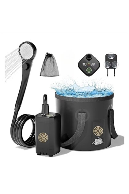 Duș portabil pentru camping Camp Shower™ 6000mAh, ecran LED, moduri de pulverizare, impermeabilitate IPX7