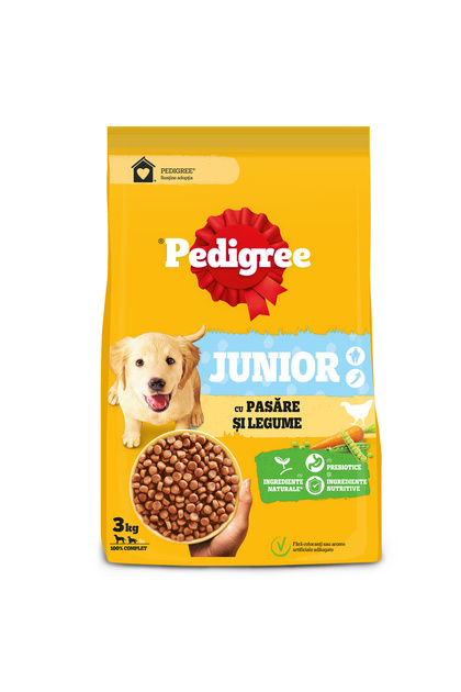 Hrana uscata pentru caini, Junior M/L, pasari si legume, 3 kg
