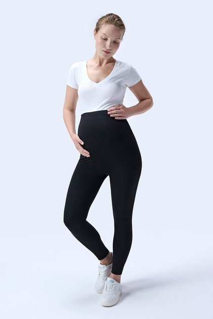 344 High Waist Maternity Leggings with Black Color Recovery and Extra Stretchy Effect