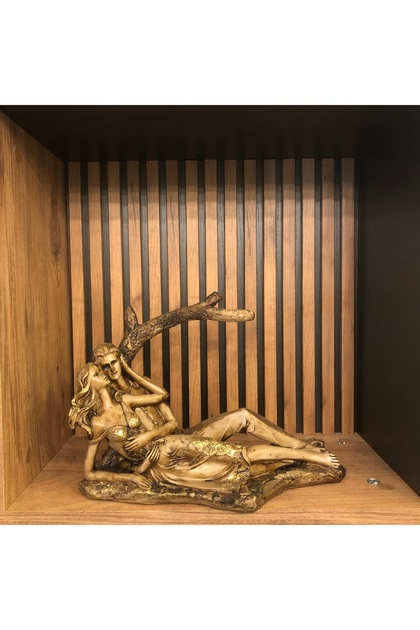 Ağaç Altı Sevgili Gold Renk Ev Dekorasyon Ofis Dekor Obje Biblo