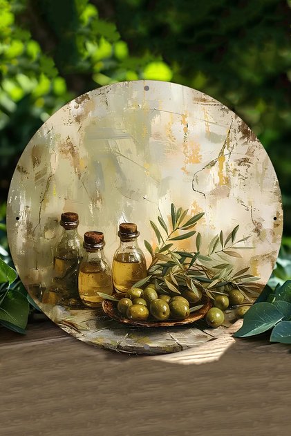 Zeytin & Zeytinyağı Temalı UV Baskı MDF Duvar Süsü – 33x33 cm & 20x20 cm DT210