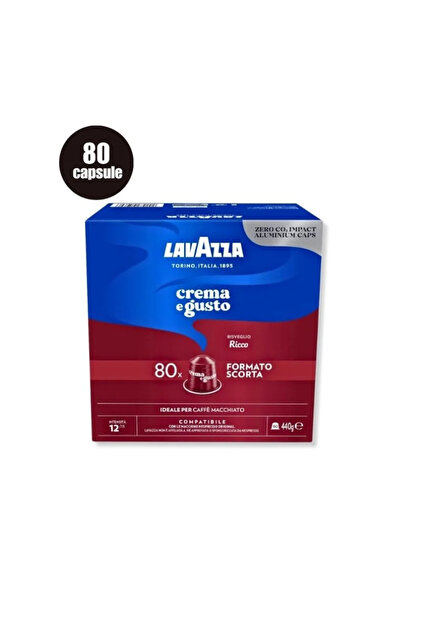 80 κάψουλες αλουμινίου με Crema e Gusto Ricco – Συμβατές με Nespresso