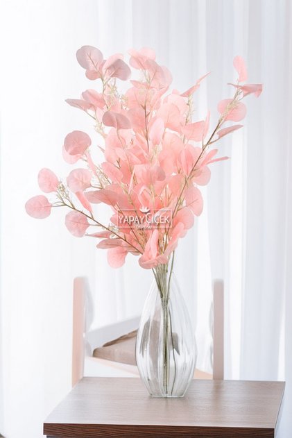 Yapay Tomurcuklu Okaliptus Dalı 100 cm Pembe