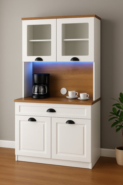ÜCRETSİZ MONTAJ Classico Çok Amaçlı Kahve Köşesi LED Işıklı,Modern Tasarım