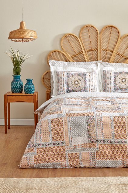 Lanita 100% Cotton Double Duvet Cover Set Pink