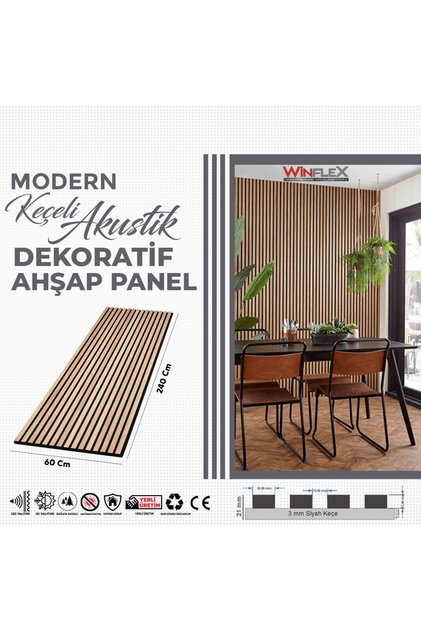 KEÇELİ DEKORATİF AKUSTİK PANEL-(60X240CM).