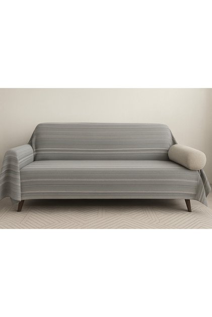 Cotton Sofa Cover Gray Buldan Woven İndia