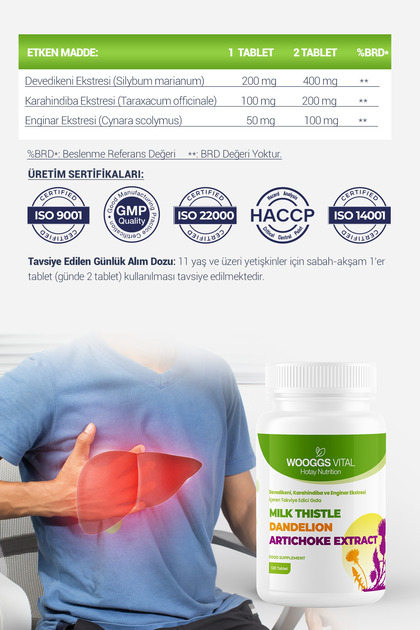 Hotay Nutrition Wooggs Vital DEVEDİKENİ, KARAHİNDİBA VE ENGİNAR