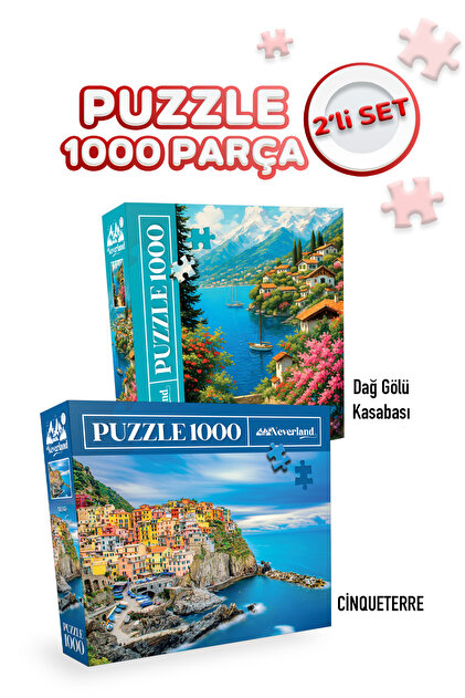 Neverland 2 ADET 1000 PARÇA PUZZLE -KIZ KULESİ ANILARI VE YAĞMURLU
