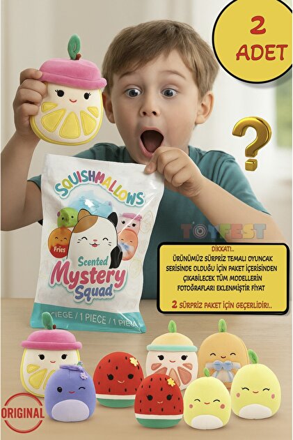 TOYFEST 2 ADET Sürpriz Kokulu Squishmallows Mystery Squad Meyve