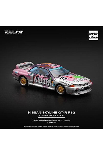 HOT WHEELS Pop Race 1/64 Nissan Skyline GTR R32 AXIA / PR64-103