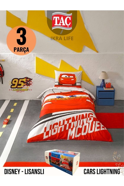 Disney Cars Lightning Tek kişili Nevresim Takımı