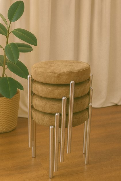 Bera Metal Removable Fabric Stool (4 Pieces - Assembled Shipping)