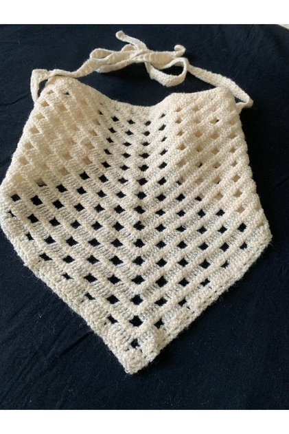 Honeybee Ateli̇er Vintage Motif Knitted Bandana