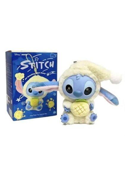 Figurina LaBubu Stitch de plus, moale si pufos, galben, 20cm