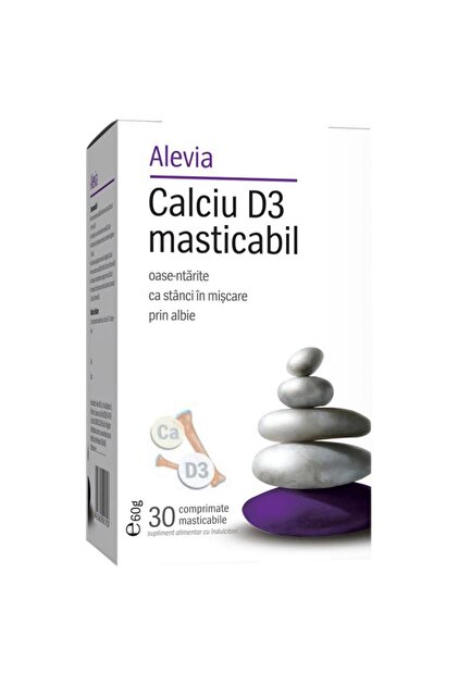 Calciu D3 masticabil, 30 comprimate,