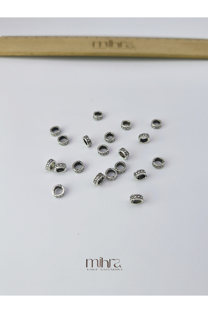 Metal Beads – Silver Colored - 20 Pieces |   Compatible for Making Prayer Beads and Natural Stone Bracelets