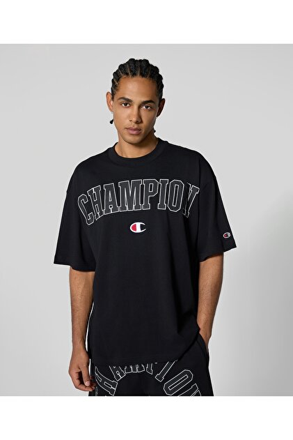 Champion Street Varsity Ss Tee Siyah Erkek Tişört - 221207-KK001