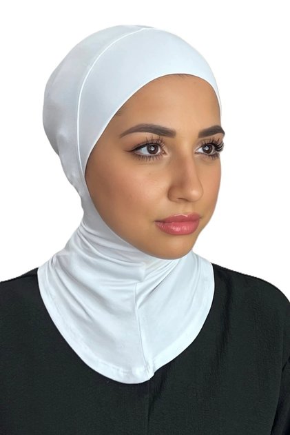 Jersey Ninja Head Scarf, Full Coverage Hijab Under Scarf, Lightweight and Comfortable Fit- White
