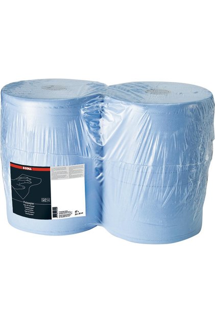 Rola E-COLL de hartie albastra, 2 straturi, 1000 hartii, 38x36cm, (1 rola)