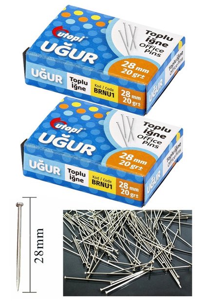 Bulk Needle 20 Gr 28 mm 2 Packs Approx. 300 Pieces Nickel Plated Bulk Needle Wedding Engagement Jewelry Needle School