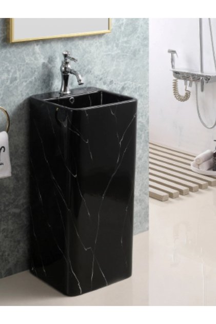 Yedi Yapı Mono Blok Ayaklı Kolon Köşeli Seramik Lavabo