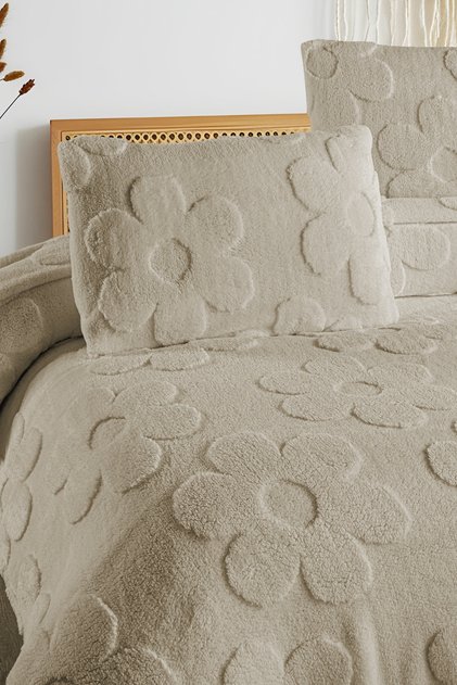 Fleura Floral Pattern Single Blanket Soft Wellsoft Bedspread 160X230 1 Piece Pillowcase