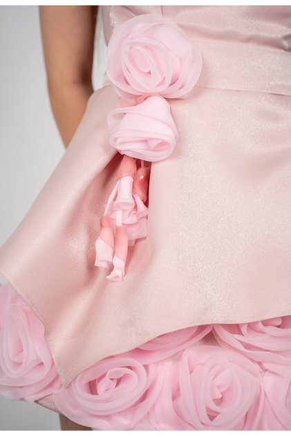 Rochie scurta trandafir organza roz