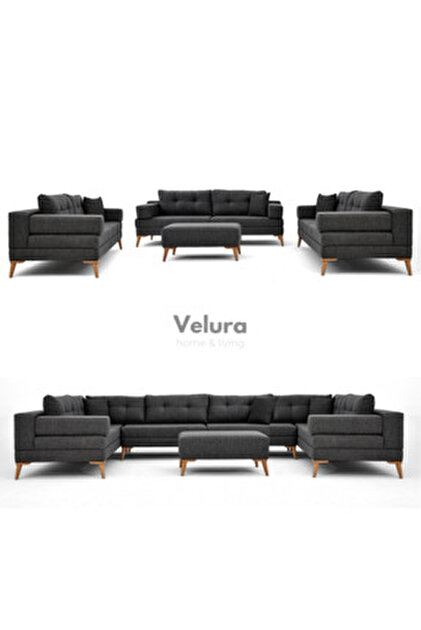 Velura Home & Living Zeri 3+3+3 Yataklı Puzzle Modüler U Köşe