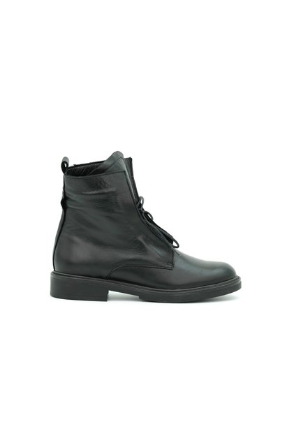 Genuine Leather Rubber Sole Lace-Up Women's Boots - B263415