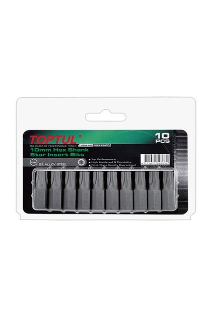 Set 10 biti pentru insurubare FSEA1227G, prindere hexagonala 10 mm, torx T27, lungime 30 mm,