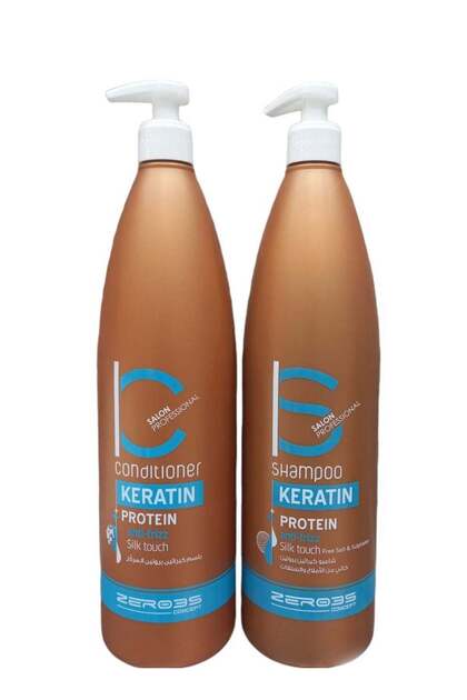 Zero 35 Shampoo 1000ml and Conditioner 1000ml Italian for Hair Keratin Protein Anti-Frizz Kit Sulfat