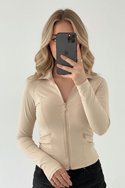 Rover Basic Slim Fit Fermuarlı Bluz