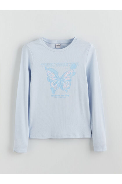 Lcw Kids Crew Neck Printed Girls' T-Shirt (W5)
