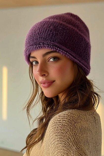 Fluffy Soft Textured Fuzzy Knit Beanie