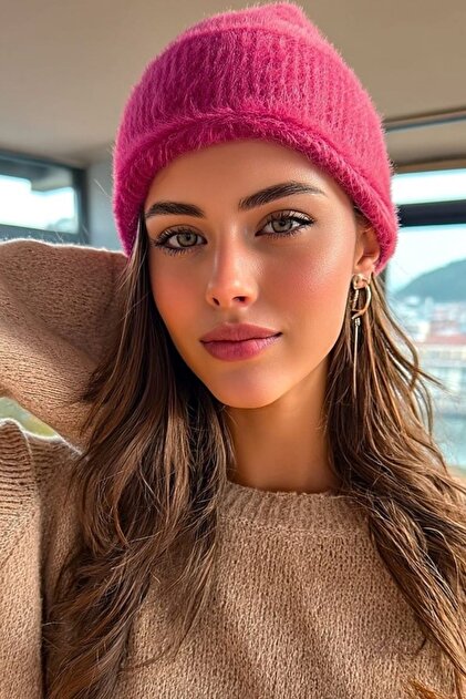 Fluffy Soft Textured Fuzzy Knit Beanie