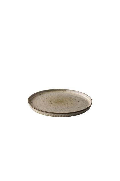 Q Authentic Stone White Plate with Raised Edge, 26.5 cm