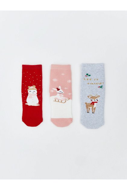 Non-Slip Sole Baby Girl Towel Socks 3-Piece (W5)